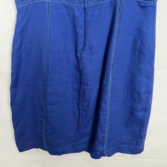 Kenar Linen Blue Sleeveless Dress Size 8 Natural & Breathable - Picture 8 of 12